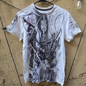 Affliction "Heroes & Demons" White Graphic Shirt by Horiyoshi !!!